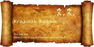 Krajcsik Kadosa névjegykártya